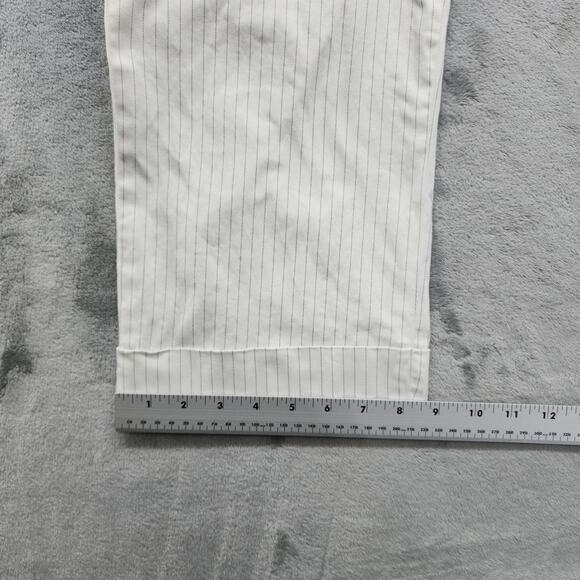 Style&Co Pants Womens 8P PETITE White Striped Mid Rise Cuffed Capri Stretch - Picture 9 of 10